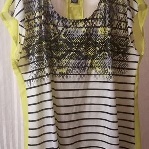 Blouse, snakeskin pattern, sheer back